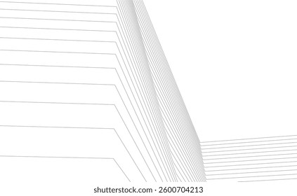 Abstract lines architectural 3d drawing