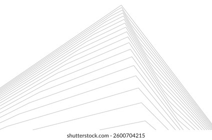 Abstract lines architectural 3d drawing