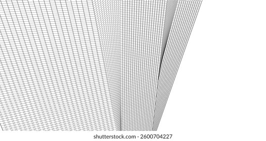 Abstract lines architectural 3d drawing