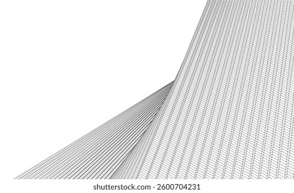 Abstract lines architectural 3d drawing