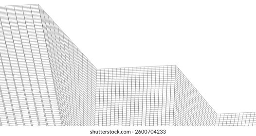 Abstract lines architectural 3d drawing