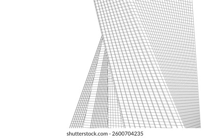 Abstract lines architectural 3d drawing