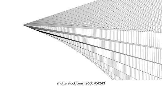 Abstract lines architectural 3d drawing