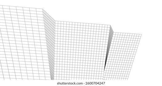 Abstract lines architectural 3d drawing