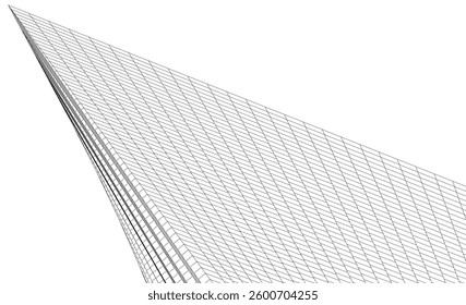 Abstract lines architectural 3d drawing
