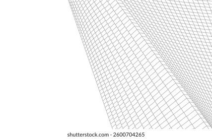 Abstract lines architectural 3d drawing
