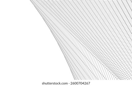 Abstract lines architectural 3d drawing