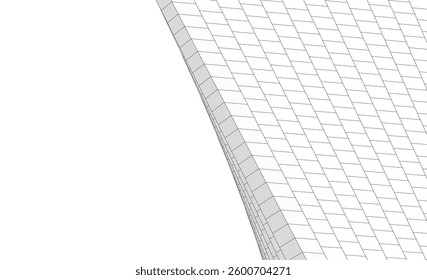 Abstract lines architectural 3d drawing