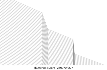 Abstract lines architectural 3d drawing