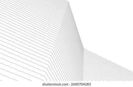 Abstract lines architectural 3d drawing