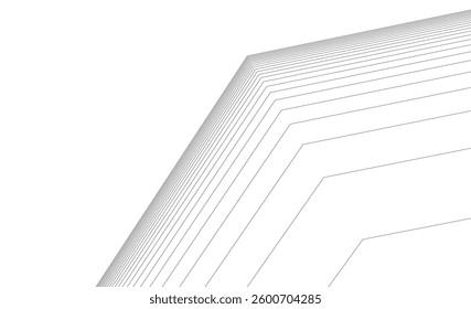 Abstract lines architectural 3d drawing