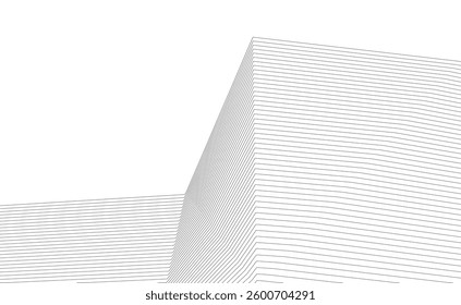 Abstract lines architectural 3d drawing