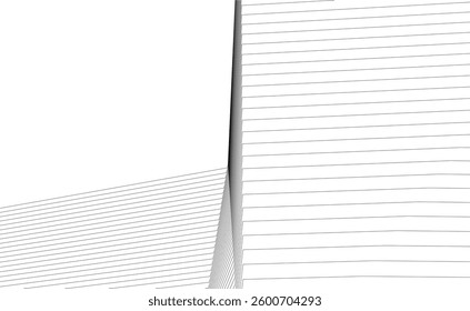 Abstract lines architectural 3d drawing