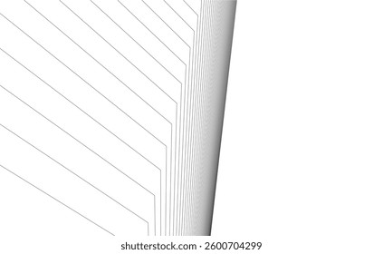 Abstract lines architectural 3d drawing