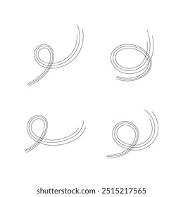 Abstract lines art decoration isolated vector illustration on white background.