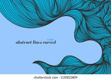 Abstract lines art pattern blue curved scene vector wallpaper backgrounds