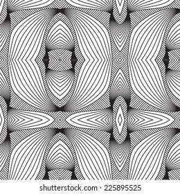 Abstract lines art pattern, Vector repeating texture with stylized digital effect. Seamless pattern can be used for web page background, surface textures.