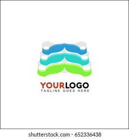 Abstract lines aspire up. Construction logo template. Vector illustration.