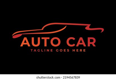 abstract lines auto car vector logo design element