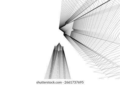 Abstract lines background 3d drawing