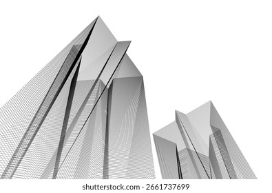 Dibujo 3D de fondo de líneas Abstractas