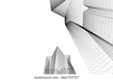 Abstract lines background 3d drawing