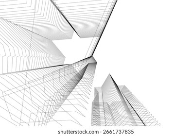 Abstract lines background 3d drawing