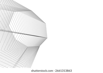 Renderização 3d do plano de fundo das linhas abstratas