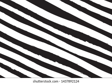Abstract lines background in black and white color. Vector watercolor imitation. Minimalistic design style. Backdrop for print or web. Digital dry brush strokes. Monochrome retro wallpaper.
