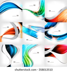 Abstract lines background with colored elements. Set with banners. 