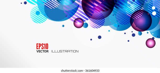 Abstract lines background with colored elements. Banner. Lines, wave.