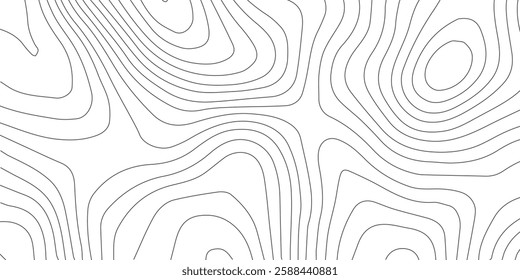 Abstract lines background. Contour maps. Topo contour map on white background. Abstract background with waves Geographic mountain relief.