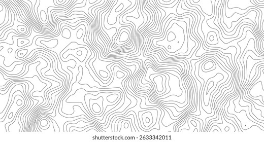 Abstract lines background. Contour maps. Topo contour map on white background. Abstract background with waves Geographic mountain relief.
