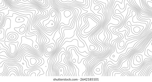 Abstract lines background. Contour maps. Topo contour map on white background. Abstract background with waves Geographic mountain relief.