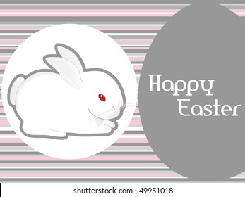 abstract lines background with cute rabbit, vector illustration