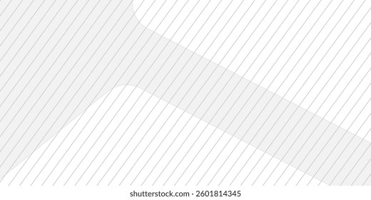 Abstract lines background design with diagonal line pattern in grey colour. Vector white horizontal template modern abstract simple design