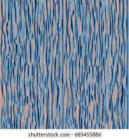 Abstract lines background design - seamless vector pattern - blue and orange.