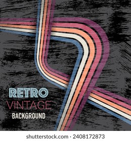 Abstract lines background with different colors for retro background. Old fashion wallpaper with geometrical perspective lines design
