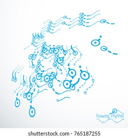 Abstract lines background, engineering technology vector wallpaper. Art graphic illustration.