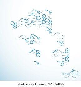 Abstract lines background, engineering technology vector wallpaper. Art graphic illustration.