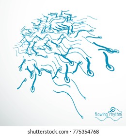 Abstract lines background, engineering technology vector wallpaper. Art graphic illustration.