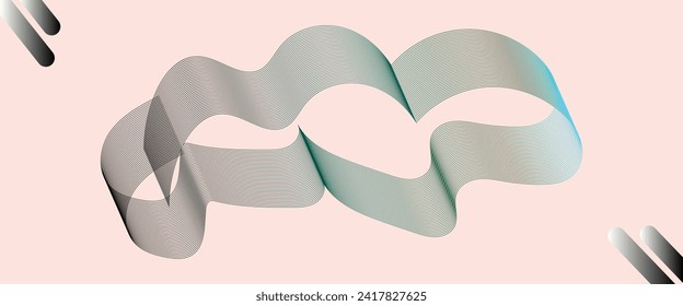 Abstrakte Linien Hintergrund mit glühender Welle. Das Design-Element glänzender beweglicher Linien. Futuristisches Technologiekonzept. Vektorgrafik