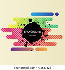 Abstract lines background with ink blots and frame text