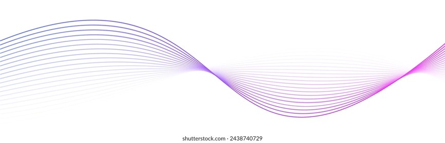 Líneas abstractas de fondo aisladas, líneas de curva torcidas azul púrpura y verde, onda ondulada