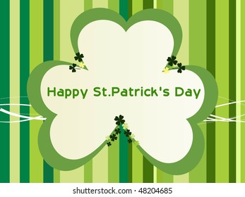 abstract lines background with isolated shamrock, illustration