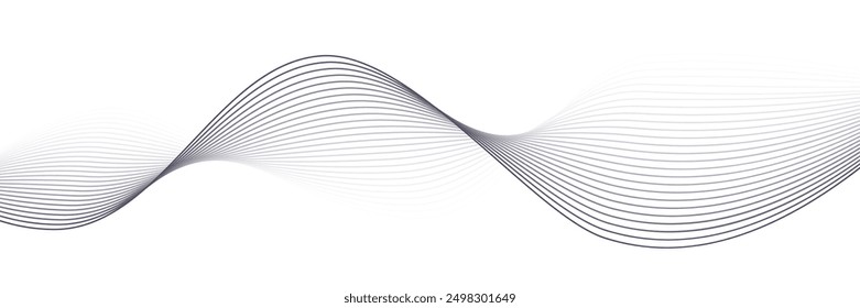 Abstract lines background isolated, twisted curve lines, undulate wave - vector