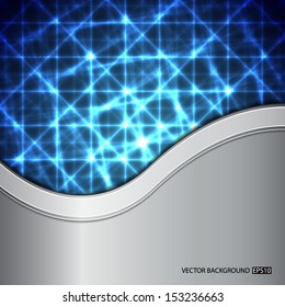 Abstract lines background with metallic place for text. EPS10 vector