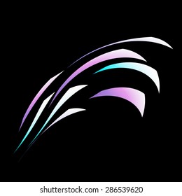 Abstract lines background on black background. Can be isolated. Vector illustration.