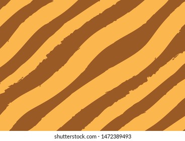 Abstract lines background in orange and brown colors. Vector watercolor imitation. Minimalistic design style. Backdrop for print or web. Digital dry brush strokes. Bright colorful retro wallpaper.
