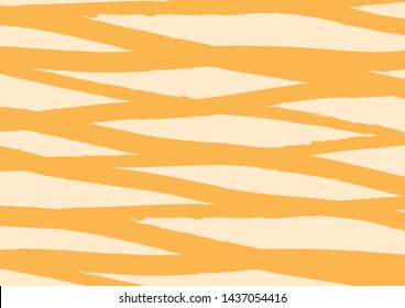 Abstract lines background in orange color. Vector watercolor imitation. Minimalistic design style. Backdrop for print or web. Digital dry brush strokes. Bright colorful retro wallpaper.